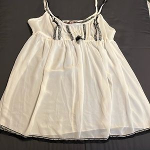 Victoria’s Secret Lingerie Top- White with Black Lace
